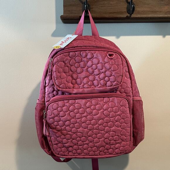 Cat & Jack 16" Maroon Two-Pocket Quilted Flower Backpack - Picture 5 of 14